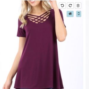 PREMIUM FABRIC SHORT SLEEVE TRIPLE LATTICE TOP